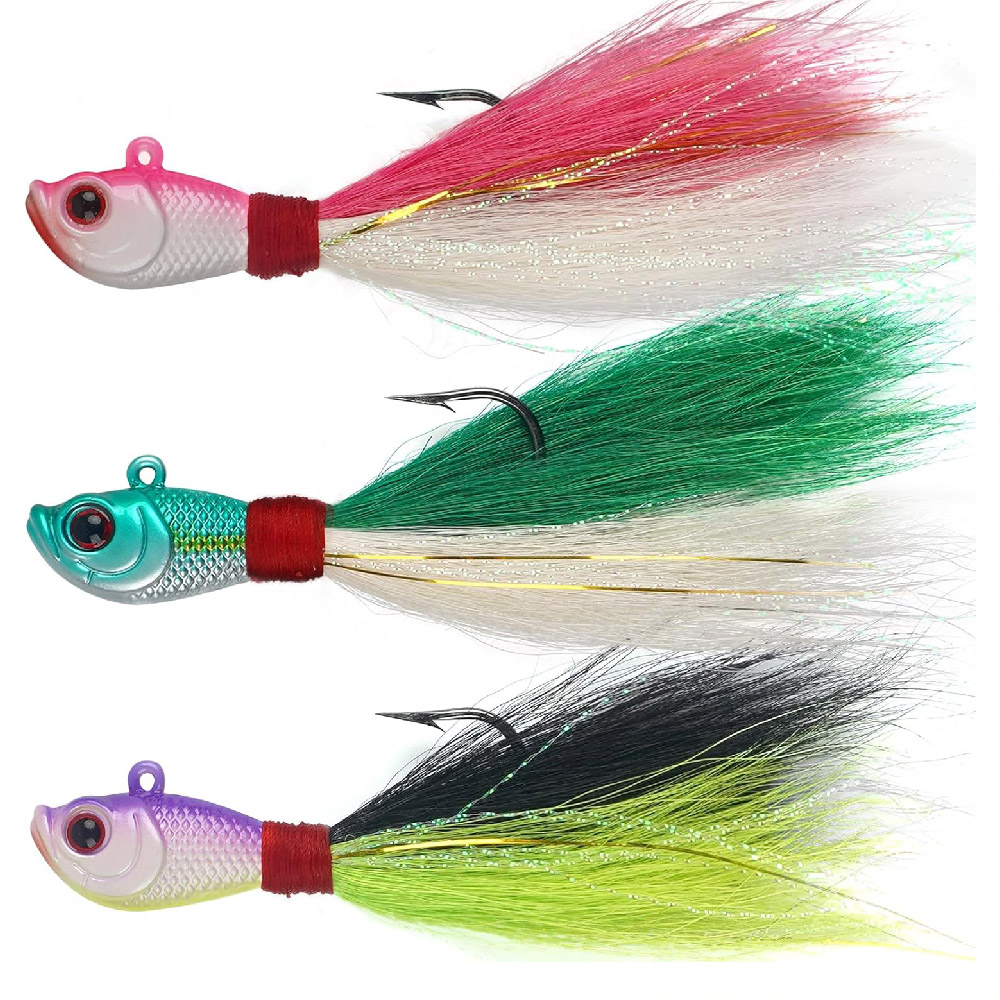 Surf Fishing Equipment - 3pcs Bucktail Jigs Zoutwater Zoetwater Lokt