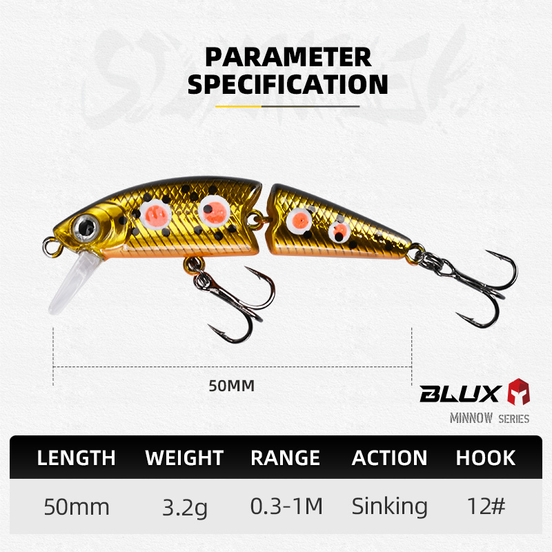 BLUX DR. Minnow Joint 50S Swim - Trout Fishing Lure recensie en prijs