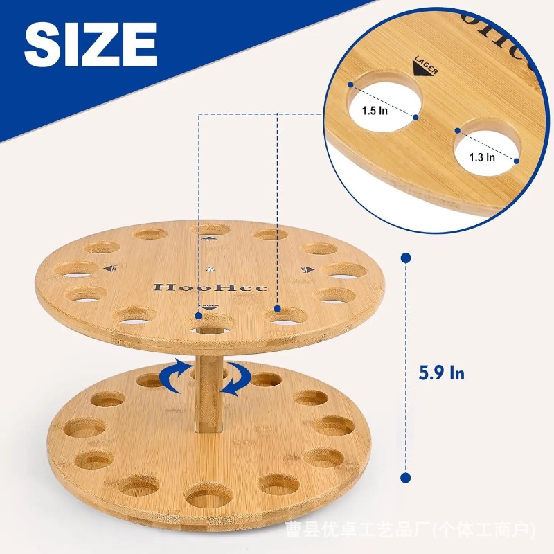Ronde houten hengelsteun met d - Fishing Equipment Storage recensie en prijs
