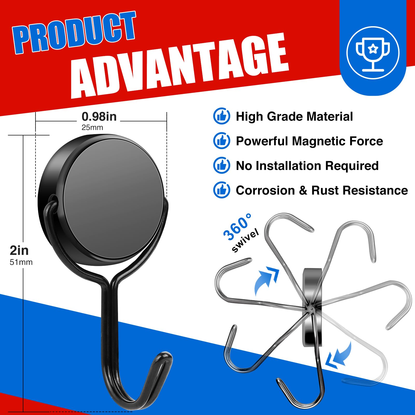 Magnetische haken draaibaar, 6 - Fishing Swivel Connector recensie en prijs